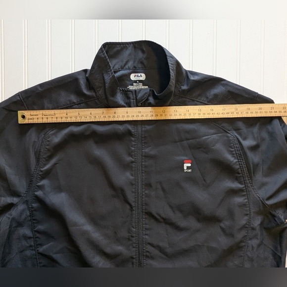 Fila Windbreaker Jacket Sport Men's XL Black Front Zip Drawstring Hem - Picture 7 of 9